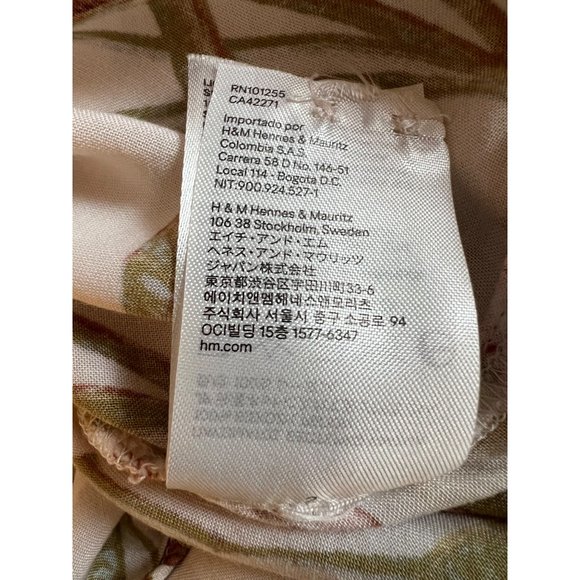 HM Shirt Dress Size 14 White Beige Floral Long Sleeve Mini Button Bohemian - Picture 13 of 13